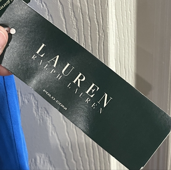 NWT Lauren Ralph Lauren Vintage Y2K Womens Blue 100% Silk Midi Skirt Size Large - Picture 3 of 5